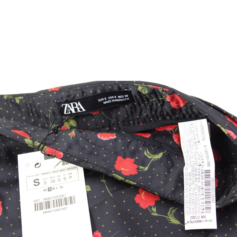 Zara NWT Bermuda Floral Print Satin Feel Shorts S - Picture 10 of 11